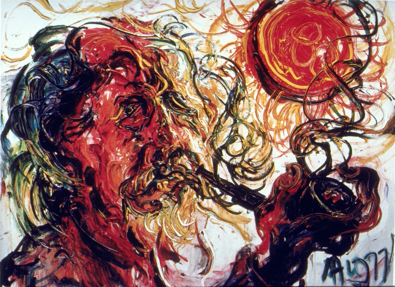 Affandi, 'Self Portrait with pipe', 1977 / Affandi Museum, Yogyakarta Image 1 - Affandi Self portrait with pipe